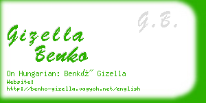 gizella benko business card